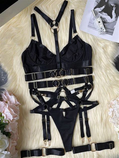 Ensemble De Lingerie Sexy Pour Femmes Avec Porte